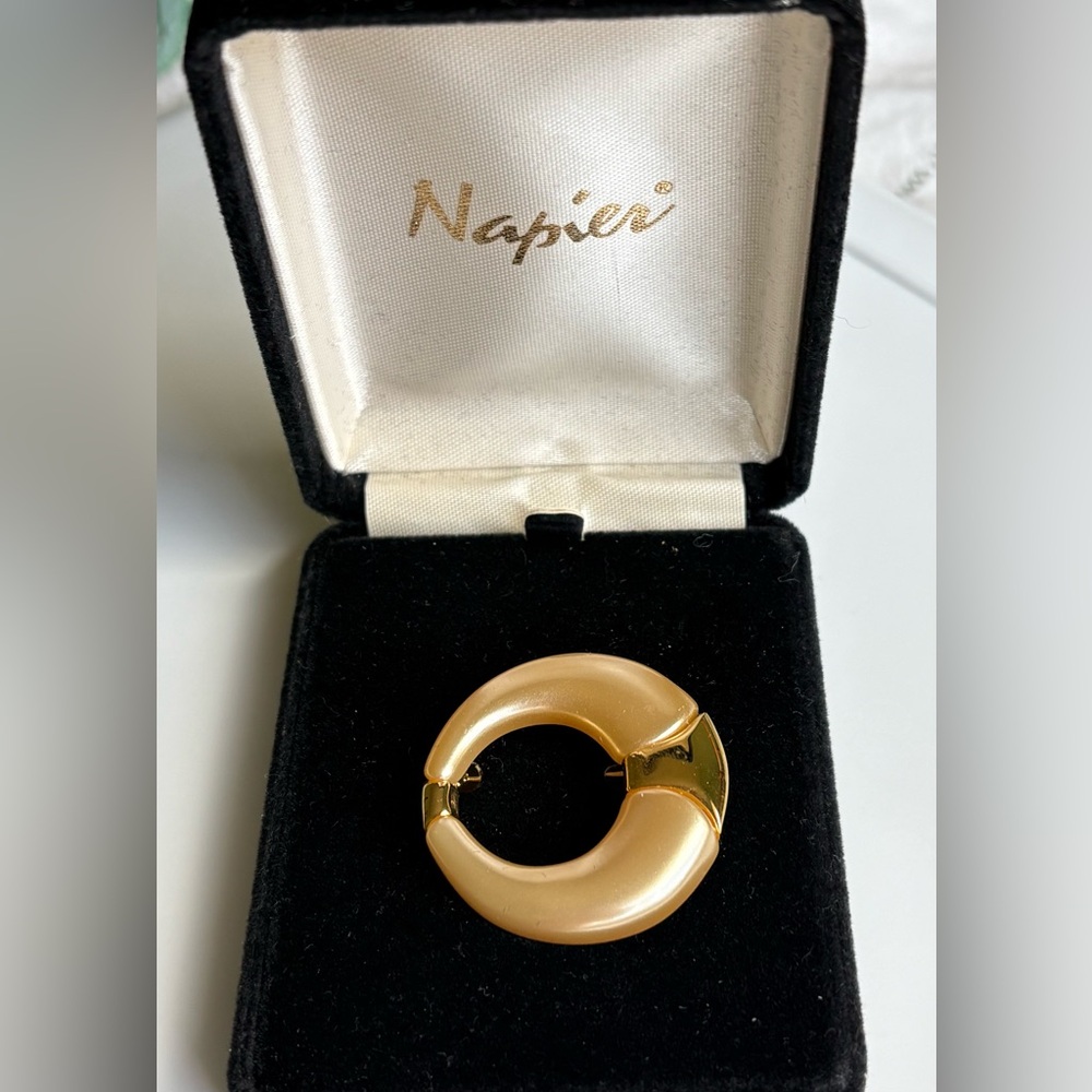 Napier Gold and Cream Brooch